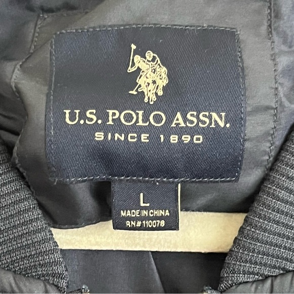 US Polo Assn Puffy Bomber Varsity Jacket-Navy Blue-Men’s L/Large-Casual-Winter - Picture 6 of 11